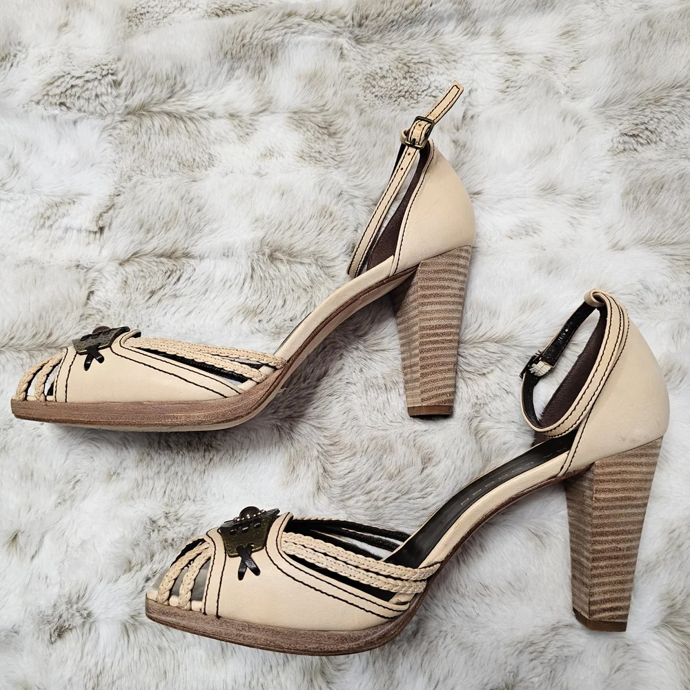 Sacha London Beige and Black Heels‎